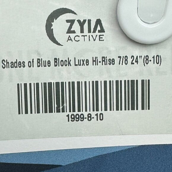 NWT - Zyia Shades of Blue Block Luxe Hi=Rise 7/8 Size 8-10 - Picture 6 of 8